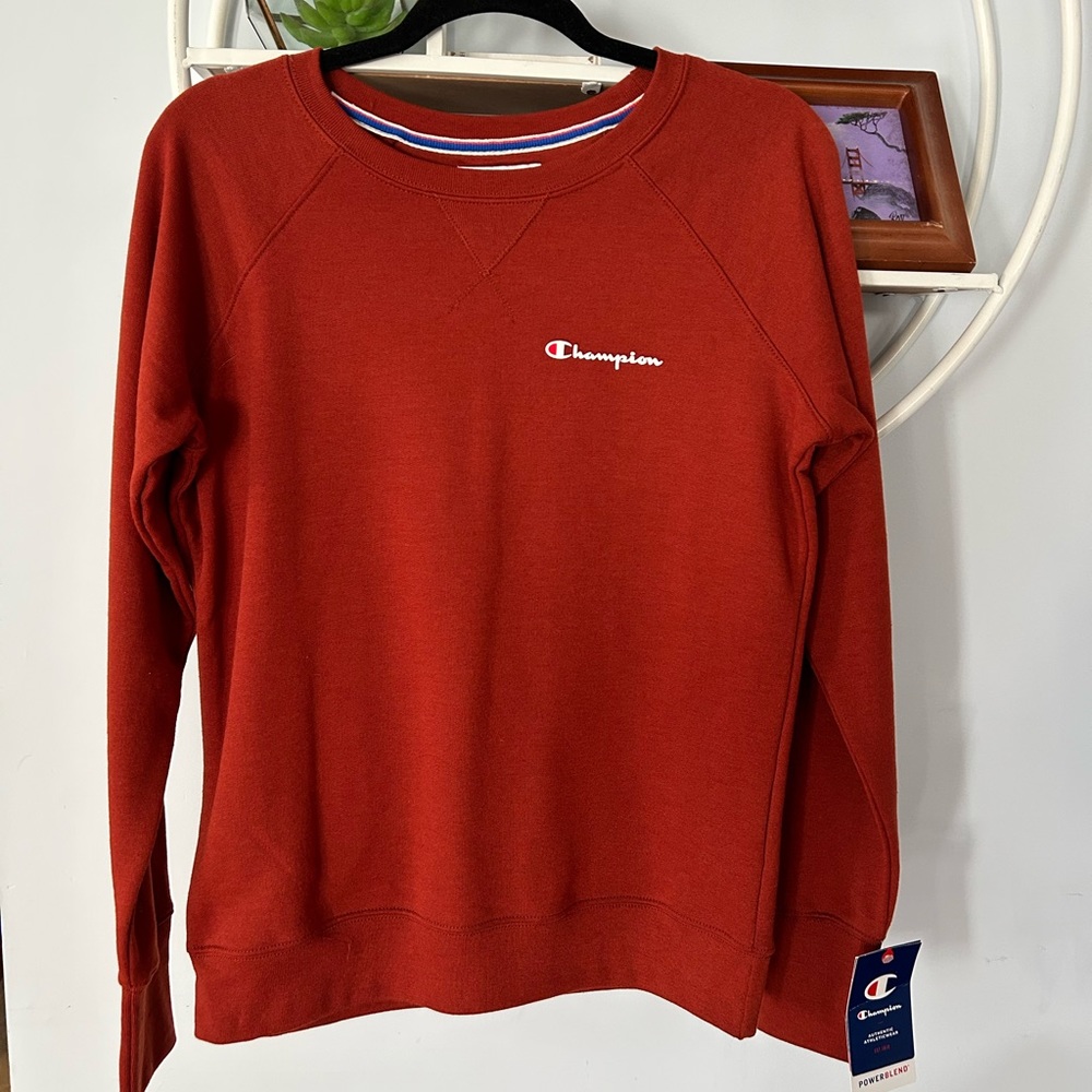 Champion Women's Small S Crewneck Sweatshirt Cinnamon NWT